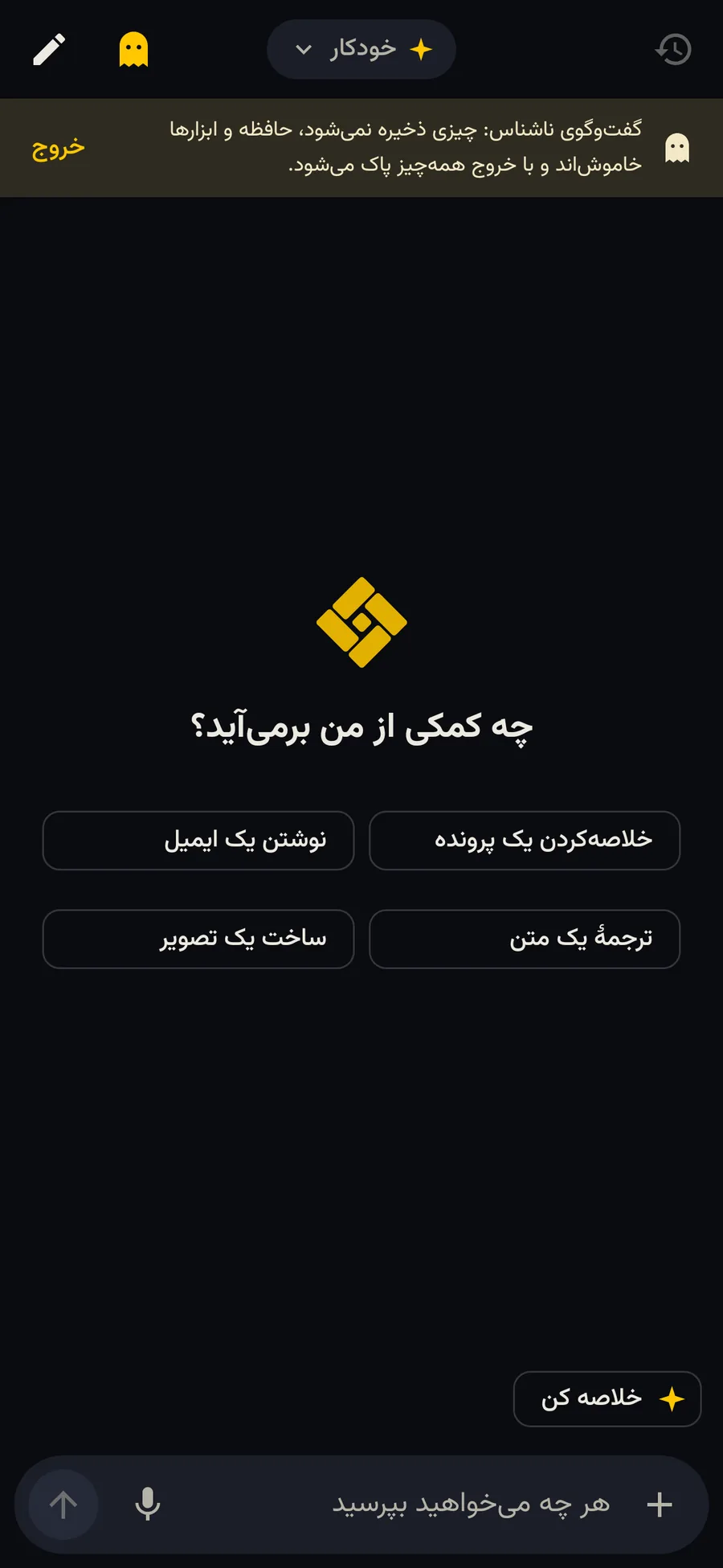 گفت‌وگوی ناشناس در Gisoo AI