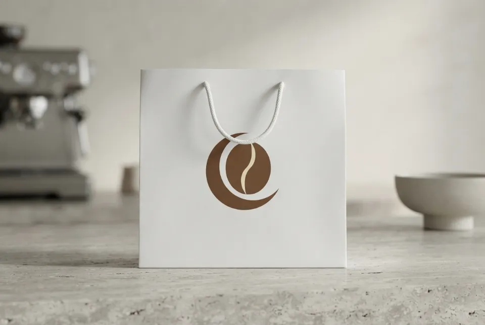 موکاپ لوگوی کافه ماهور
